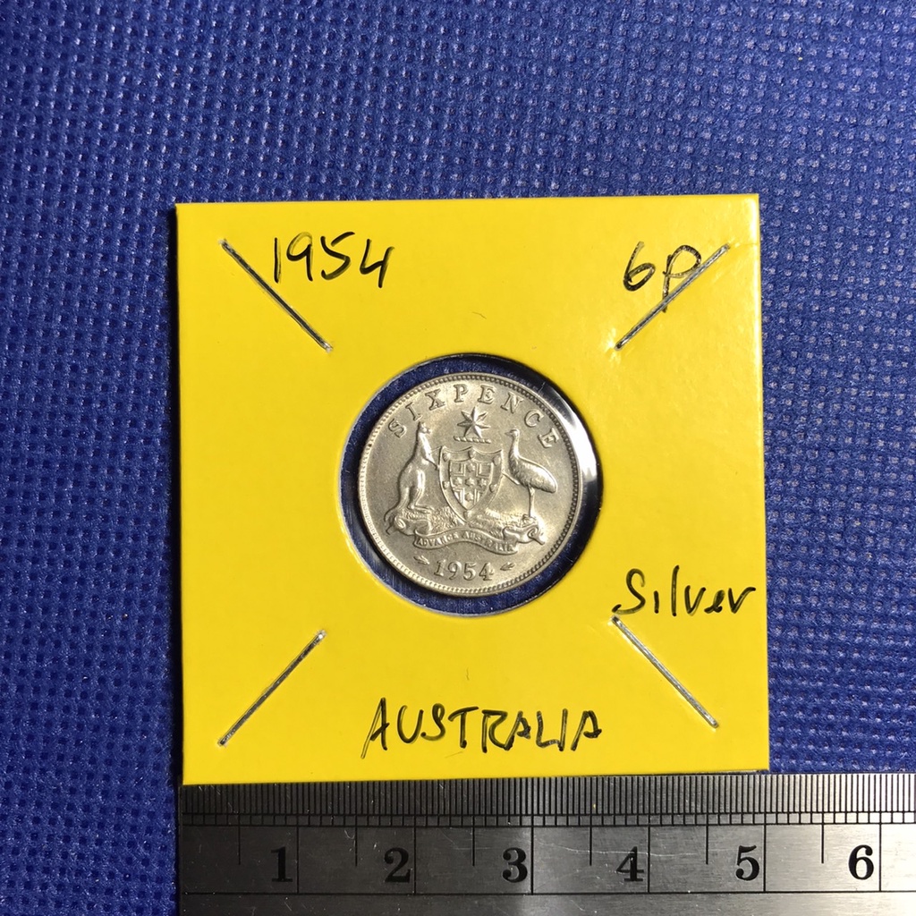 Special Lot No.60138 เหรียญเงิน ปี1954 ออสเตรเลีย 6 PENCE เหรียญสะสม เหรียญต่างประเทศ เหรียญเก่า หายาก ราคาถูก