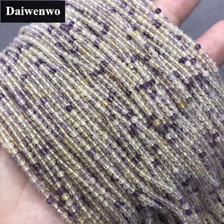 Ametrine ลูกปัดเล็ก 2/3mm หินธรรมชาติเหลี่ยมเพชรพลอยตัดส่องแสงอัญมณี DIY