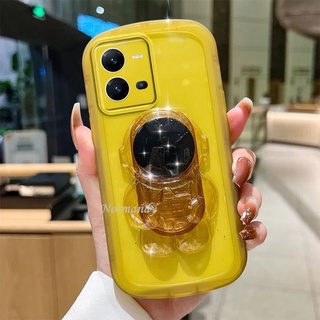 เคสโทรศัพท์ Smartphone Case VIVO V25 V25e Y16 Y35 Y22 Y22S 4G 5G 2022 New Fashion Transparent Phone Casing with Sky Astronaut Stand Airbag Shockproof TPU Soft Case Full Camera Protection Cover เคส
