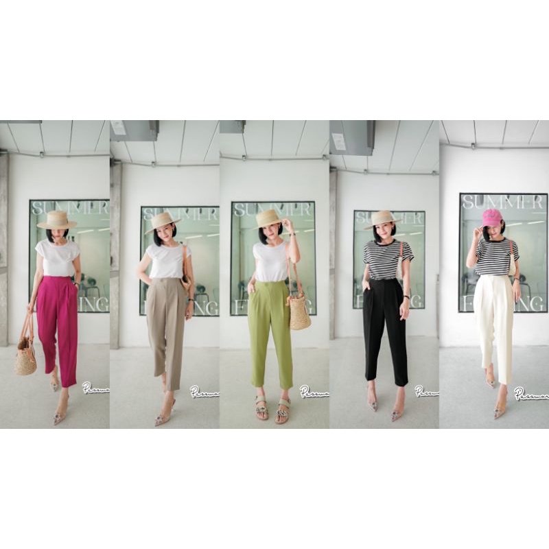 Password กางเกงผ้าเกาหลีรุ่นใหม่ เนื้อผ้าดีเต็ม10 ใส่สบายและอยู่ทรงสวย รุ่นนี้แพทเทิร์นงาม 96003  CA