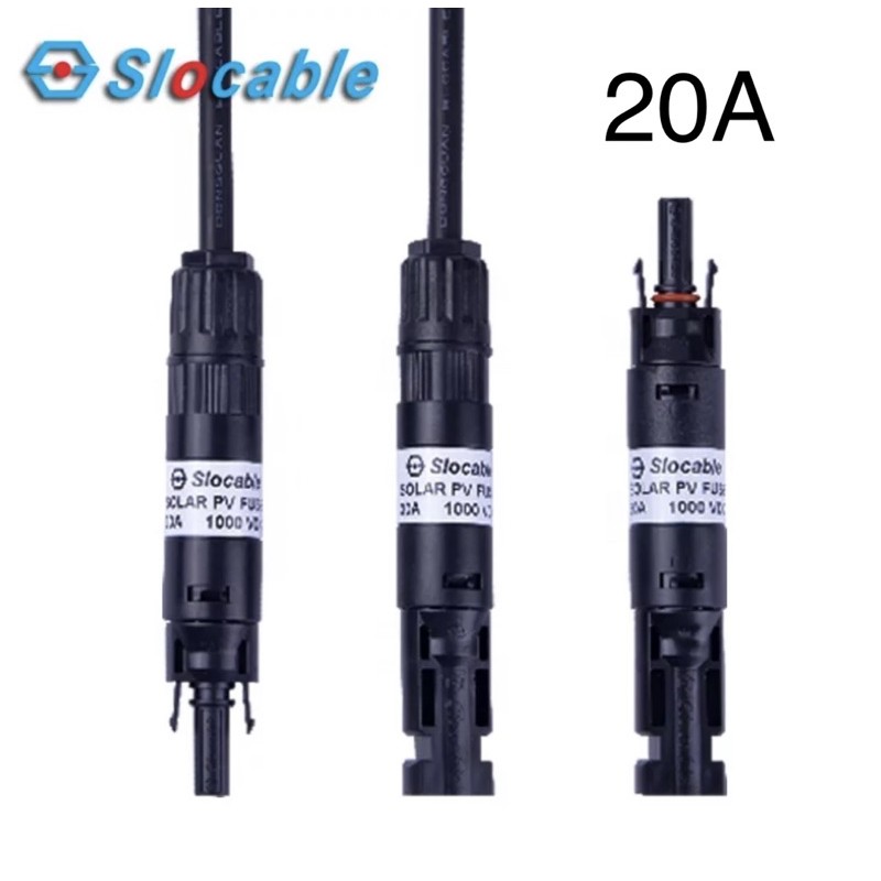 Sclocable Solar Panel ฟิวส์ 20A MC4 ฟิวส์ผู้ถือ PV ผลิตภัณฑ์ PPO กันน้ํา IP67 DC 1000V