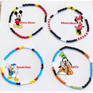 พร้อมส่ง Mickey Mouse กำไลลูกปัด 💜 ราคาถูก ลายน่ารัก จัดส่งจากไทย 🌴