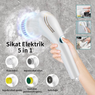 UPHOME Sikat Elektrik 5 in 1 Handheld Sikat Kamar Mandi Rotasi Cerdas 360° Derajat Kebisingan Rendah Tahan Air IPX7 Wastafel Dapur Cleaning Brush