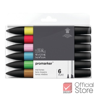 Winsor&amp;Newton ปากกา ปากกามาร์คเกอร์ ชุดโปรมาร์คเกอร์ 6 สี มิดโทน จำนวน 1 ชุด