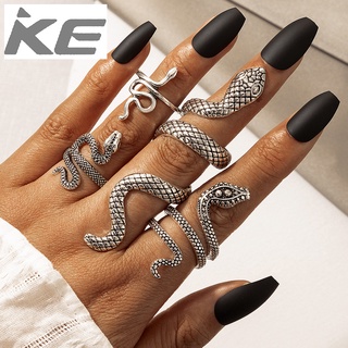 Cool and handsome mens snake ring punk snake animal exaggerated four-piece ring for girls for