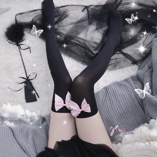 Fashion New Pink Bow Stockings Thigh High Stockings Stockings Girls Bow Socks Lolita Socks Women