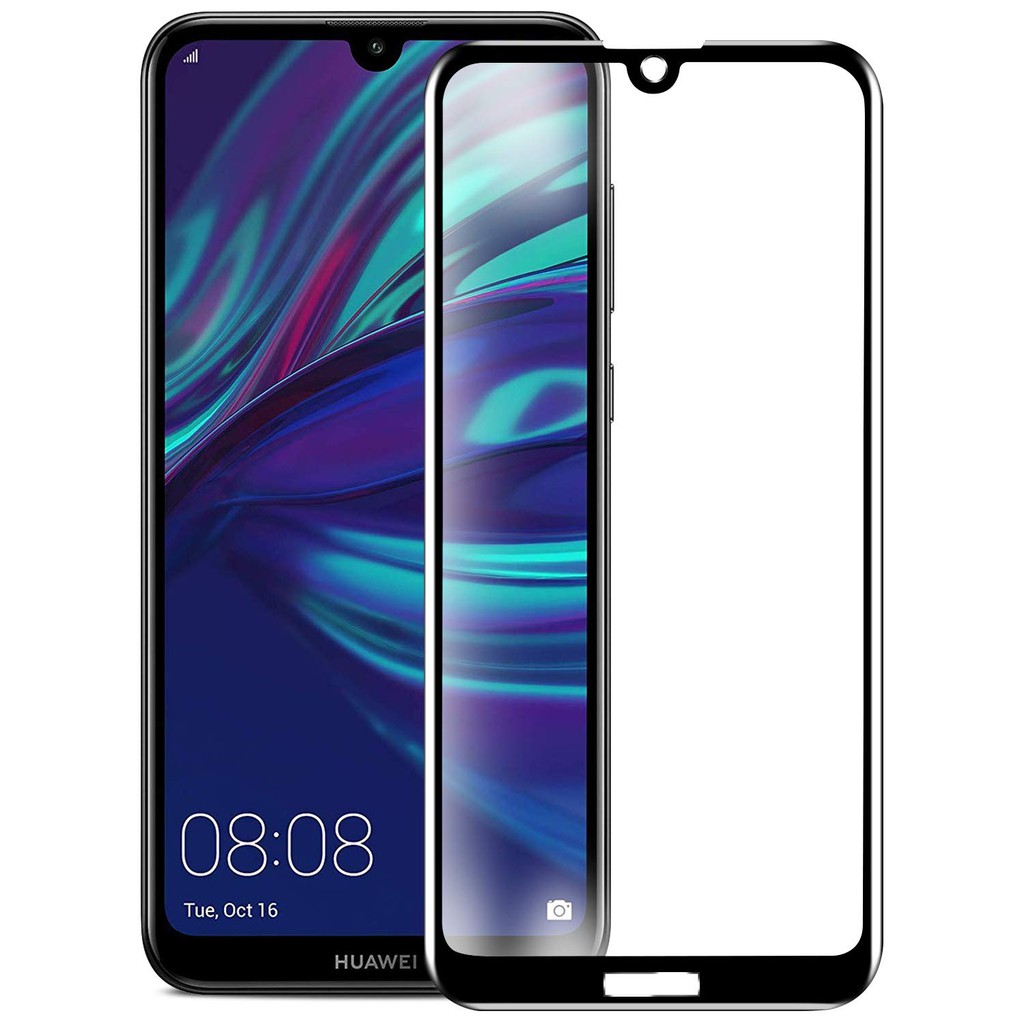 2 PCS Huawei Y7 Pro 2019 เต็มหน้าจอฟิล์มกระจกนิรภัย Y7Pro 2019 ป้องกันหน้าจอ Huawei Y7 Pro 2019 กระจกนิรภัย