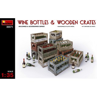 โมเดลอุปกรณ์จำลอง MiniArt 1/35 MI35571 Wine Bottles &amp; Wooden Crates