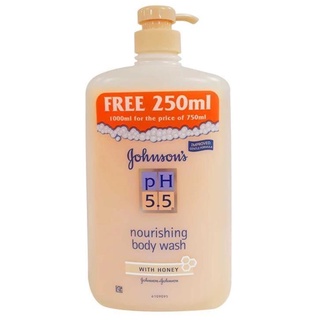 Johnson nourishing body wash wish honey จอห์นสัน นูริชชิ่ง ฮั่นนี่บอดี้วอช ครีมอาบน้ำสูตรผสมฮันนี่ พีเอช 5.5 750+250 มล.