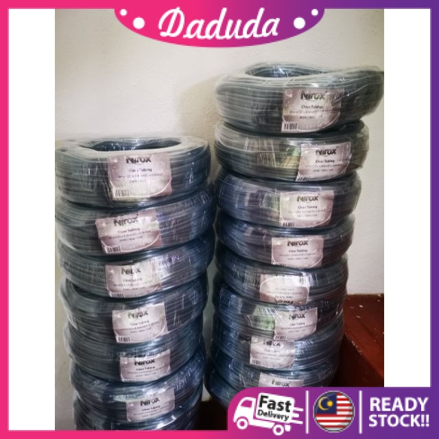 ท่อใสปั๊มลมตู้ปลา,o2 oxigen หลอดพีวีซี NIROX 6mmx4.4.x0.8mm