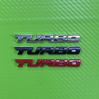 โลโก้* TURBO  สีเงิน / สีดำ / สีแดง งานโลหะ  ขนาด* 1.3 x 9.8 cm ราคาต่อชิ้น