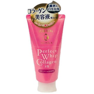 SHISEIDO Senka Perfect Whip Collagen in Foam เซนกะ เฟอร์เฟค วิป สีชมพู โฟมล้างหน้าเนื้อวิปครีม 120g