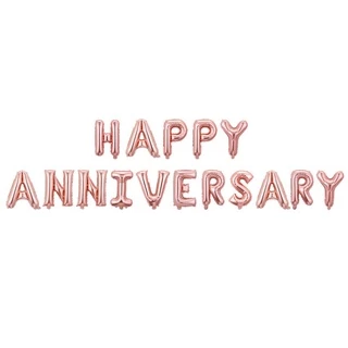 🔥ส่งด่วน🔥 ฟอยล์ Happy Anniversary 16 นิ้ว 16 ชิ้น สําหรับตกแต่ง วัน ครบรอบ คนรัก ของขวัญให้แฟน
