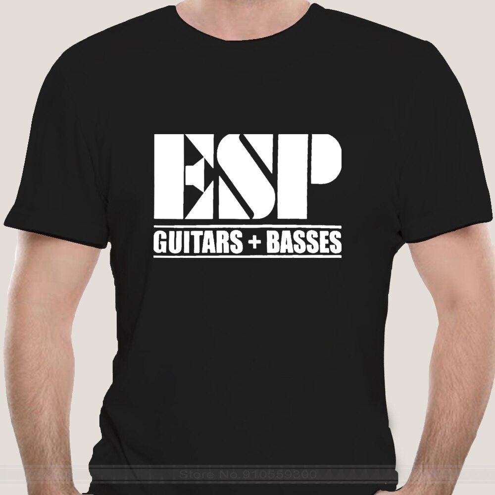 [S-5XL] ใหม่ เสื้อยืด ผ้าฝ้าย พิมพ์ลาย ESP Guitars Basses สีดํา ไซซ์ S-5XL แฟชั่นสําหรับผู้ชาย