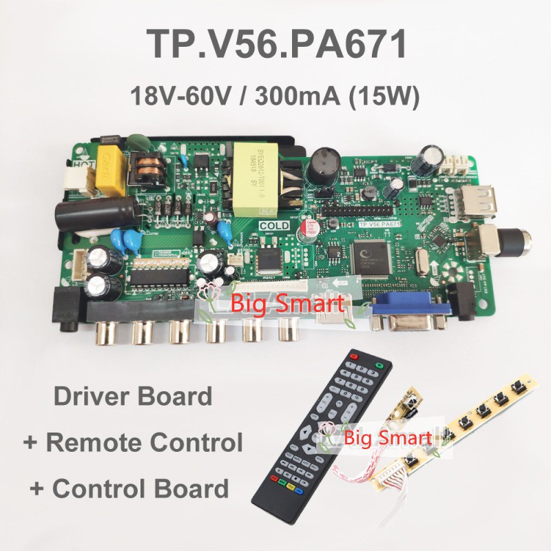 เมนบอร์ดทีวี LCD รองรับหน้าจอ 15-28 นิ้ว สำหรับTP.V56.PA671 TP.RD8503.PA671 TP.VST59.PA671 SKR.671