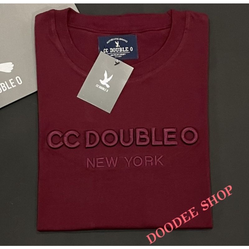 เสื้อยืดงานปัก-งานป้าย CC-OO No.42 ผ้าคอตตอน 100% (S M L XL) ขาว ดำ กรม เขียวมิ้นท์ แดงเลือด