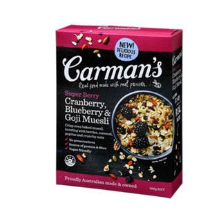 Carmans Super Berry Muesli 500g  คาร์แมนซูเปอร์เบอร์รี่มูสลี่ 500 กรัม