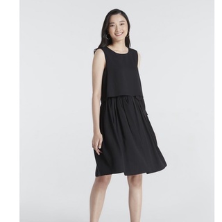 Jousse ชุดเดรส สีดำ แขนกุด กระโปรงจับจีบ เนื้อผ้าชีฟอง (JYT7…