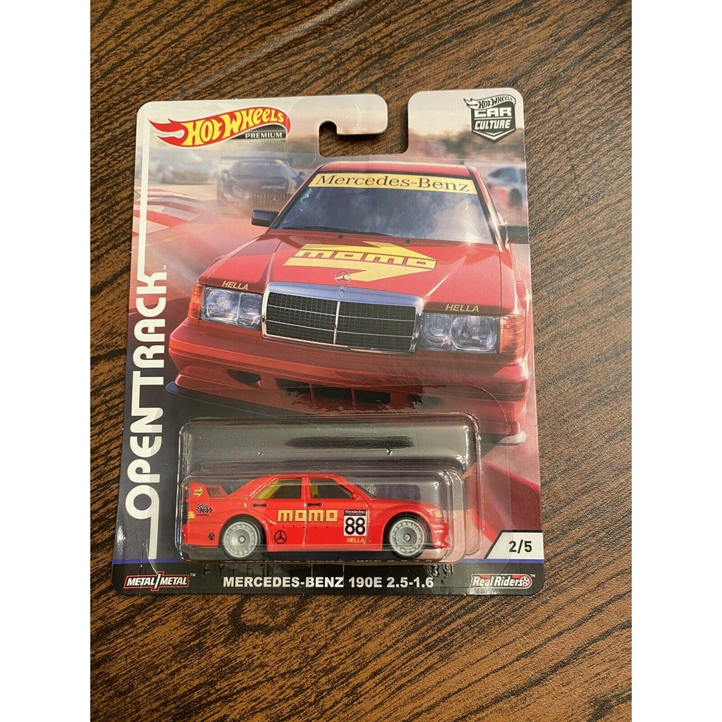 (ล้อยางพรีเมี่ยม) Hot Wheels 1/64 Car Culture Open Track Mercedes 190-E (ใหม่)