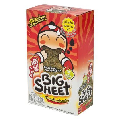 ส่งฟรี  เถ้าแก่น้อย BIG SHEET รสเผ็ด ขนาด 3.5กรัม ยกกล่อง 12ซอง สาหร่ายทอดแผ่นใหญ่ บิ๊กชีท SEAWEED SPICY     ฟรีปลายทาง