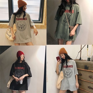 anna🍭 5510 เสื้อยืดแขนสั้นผู้หญิง เสื้อยืด คอกลม oversize T-shirt เสื้อยืดวินเทจ