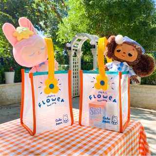 พร้อมส่ง!!! Bentoy Milkjoy กระเป๋าถือ pvc ใส พิมพ์ลายการ์ตูนน่ารัก กระเป๋าชายหาด