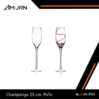 JJGLASS - ( AMORN )  Champange 25 cm. - แก้วขา แก้วแฮนด์เมท