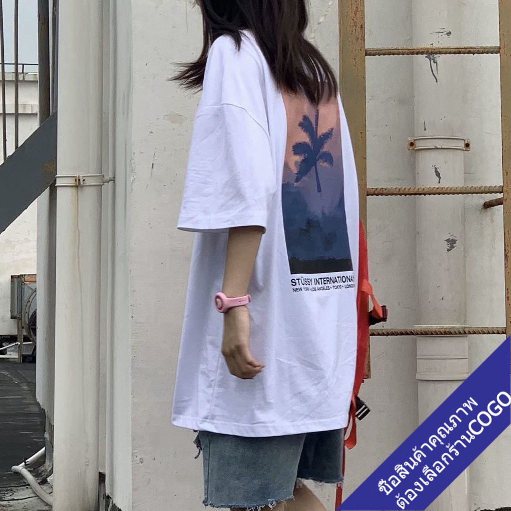 เสื้อยืดลายการ์ตูนไซส์ใหญ่ oversize เสื้อโอเวอร์ไซส์ผู้หญิง เสื้อผ้าแฟชั่นสไตล์เกาหลี สตรีท ฮิปฮอป เสื้อวินเทจ #61611
