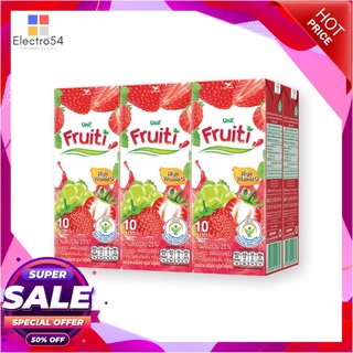 ยูนิฟ ฟรุตตี้ น้ำสตรอว์เบอร์รี 230 มล. x 6 กล่องน้ำผักและน้ำผลไม้Unif Fruiti Strawberry Juice 230 ml x 6 boxes