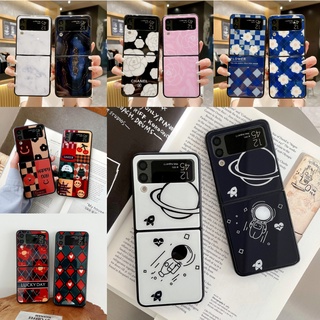 เคสโทรศัพท์มือถือแบบแก้ว ฝาพับ กันกระแทก ลายการ์ตูนหมี คามิเลีย สําหรับ Samsung z Flip 3 5G Galaxy z Flip 3