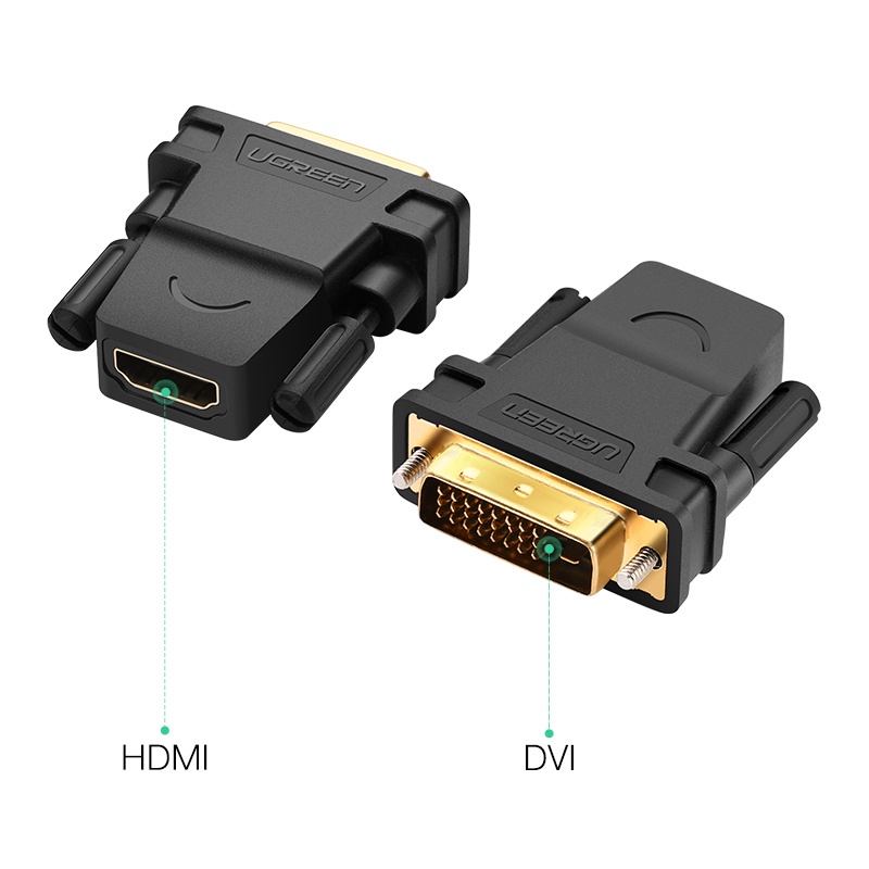 Ugreen HDMI 24 + 1 อะแดปเตอร์ 1080P HDTV DVI เชื่อมต่อ