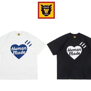 เสื้อยืดแขนสั้น คอกลม ผ้าฝ้าย ลาย HUMAN MADE big love สไตล์เรโทร สําหรับคู่รัก