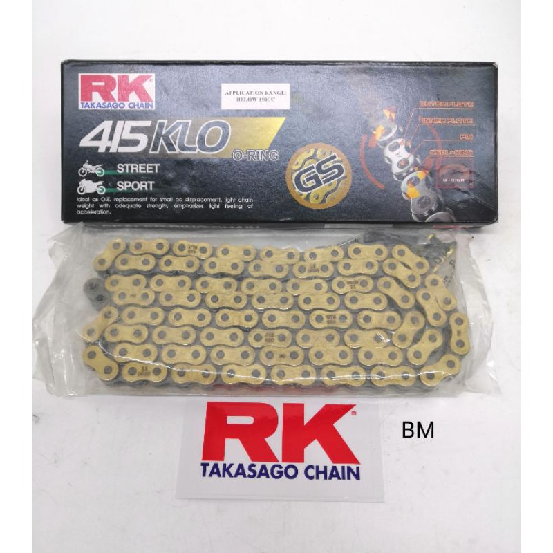 RK JAPAN 415 O-RING CHAIN 415-122L/415 - 132L O-RING CHAIN (สีทอง)