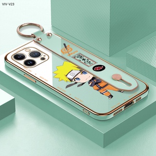 VIVO V23 V25 V25E V23E V21 V21E V20 Z1 Pro SE 2021 5G เคสวีโว่ สำหรับ Wrist Strap Electroplating TPU Case Naruto Uzumaki เคส เคสโทรศัพท์ เคสมือถือ