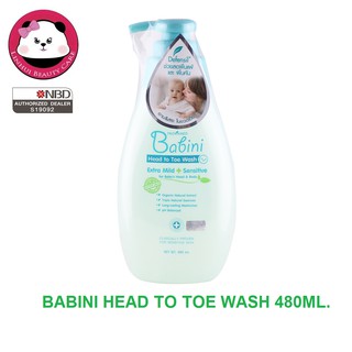 Babini Head to Toe Wash Extra Mild + Sensitive 480 ml. สบู่ อาบน้ำ สระผม