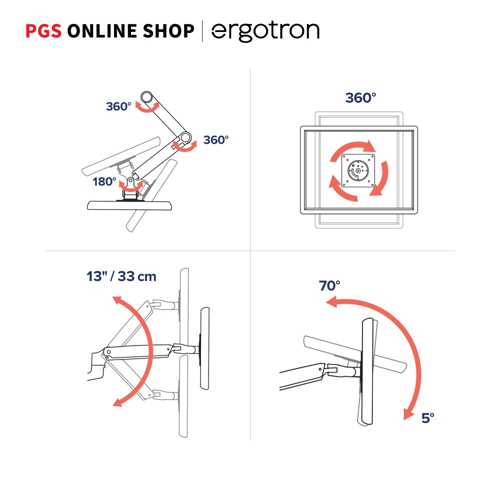 Ergotron LX Desk Mount LCD Monitor Arm, ขาตั้งจอ LCD รองรับจอขนาดไม่เกิน 34″ ราคา ถูกที่สุด ดีลบีเคเค แกลเลอรีภาพที่ 6