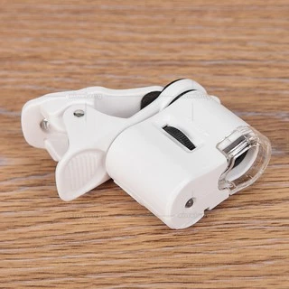 60X โทรศัพท์กล้องซูมไมโครสโคป Telephoto กล้องไมโครเลนส์หนีบ LED สีขาว/ไฟฉายหลอดยูวีสำหรับสมาร์ทโฟน