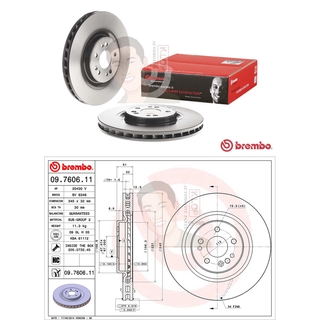 09 7606 11 จานเบรค ล้อ F (ยี่ห้อ BREMBO) รุ่น HC UV Benz ML-Class W163 350 ปี2005-2006