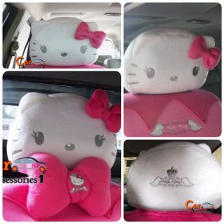 ลิขสิทธิ์แท้ 100% พร้อมส่ง! หุ้มหัวเบาะรถยนต์คิตตี้ Hello Kitty (ราคาต่อคู่)