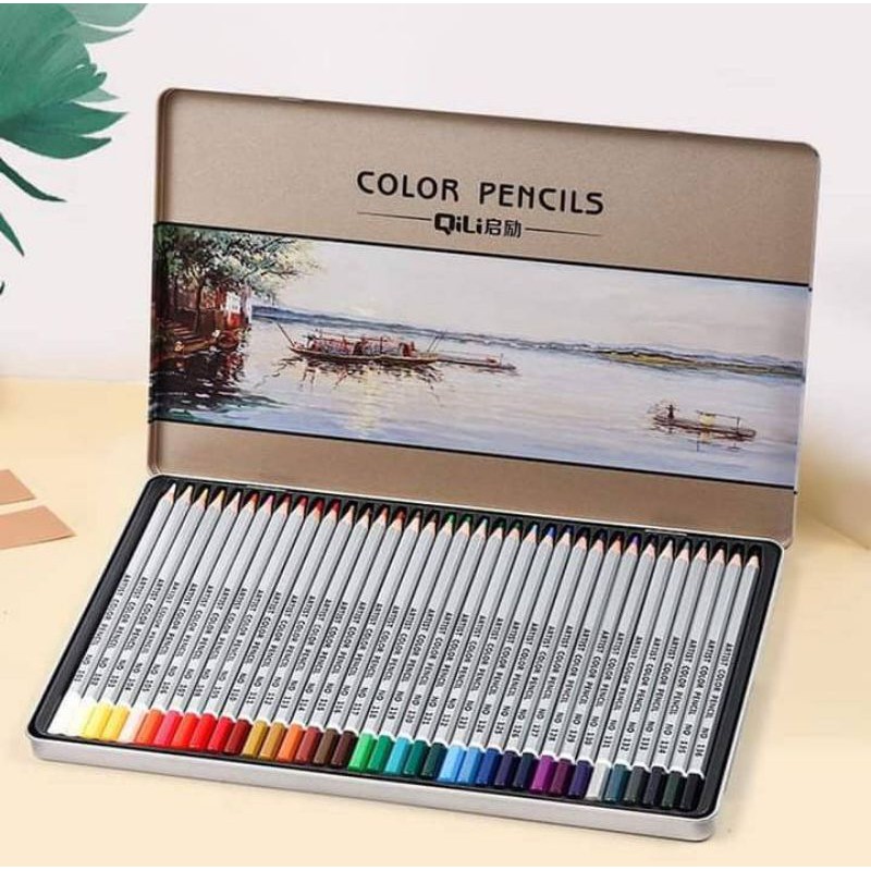 พร้อมส่งจ้า ดินสอสีกล่องเหล็กสีเข้ม ดินสอสี ดิ นสอสีไม้ สีไม้​ สีคมชัด​
