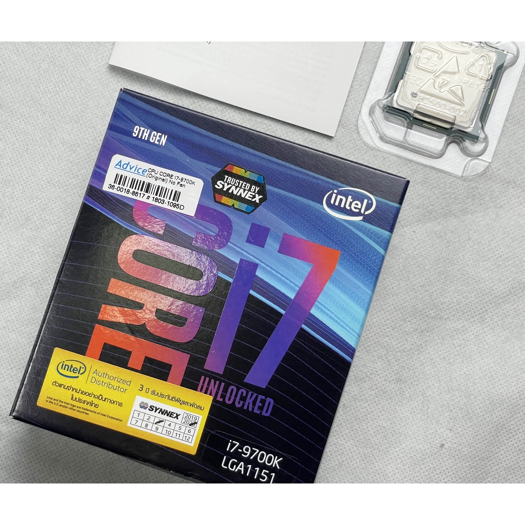 Intel Core i7 9700K (LGA 1151) รุ่นไม่มี CPU COOLER สภาพดี ประกันหมดเดือน5 ปี2566