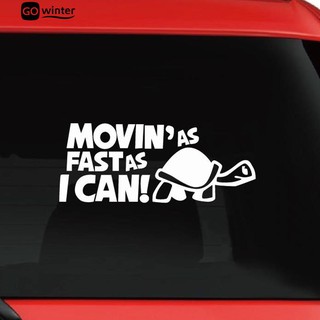 ♪ Movinas Fast เป็นฉันสามารถเต่ารถสติกเกอร์หน้าต่างสัตว์การ์ตูน