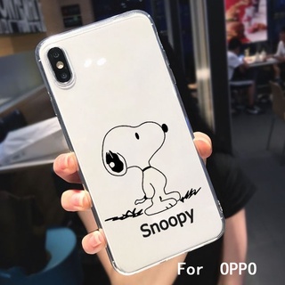 เคสโทรศัพท์มือถือ แบบใส ลายสนูปปี้ สําหรับ OPPO A78 A57 2022 A77 5G A94 A95 5G A15 A55 A37 A73 A83 A5S A3S a35 A53 A54 A74 a5 2020 F9 F7 F5 F1S A37 A83 snoopy case  เคสมินิมอล ธรรมดา  เคส เคสโทรศัพท์  ซองมือถือ ซิลิโคน คสซิลิโคน