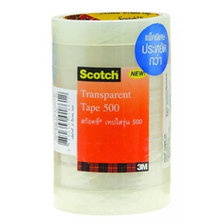 Scotch Transparent Taps 500  3M เทปใสสก็อตซ์ แกน3นิ้ว 18มม.x33ม. (8ม้วน/แพ็ค)