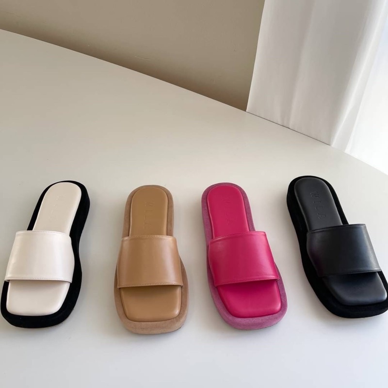 (รุ่น มัฟฟิน) - Wila shoes l รองเท้าแตะสวม สูง1.5นิ้ว พื้นนุ่มมาก พร้อมส่ง กดสั่งได้เลยค่ะ