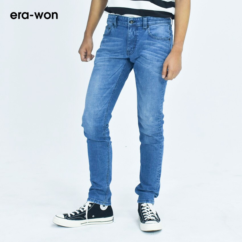 era-won กางเกงยีนส์ Jeans ทรง Slim fit สี NEW YORK BLUE