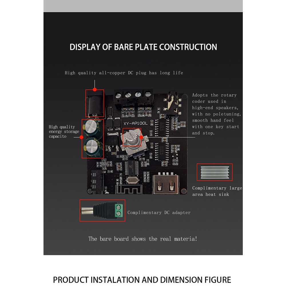 DIYMORE Ap100L / Ap100H 100Wx2 360 แผงวงจรขยายเสียงสเตอริโอดิจิตอลบลูทูธ