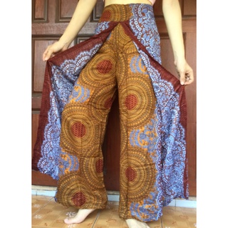 กางเกงขายาวผู้หญิงแฟชั่น กางเกงขาแหวก กางเกงแพนเค้ก กางเกงกระโปรง Palazzo Pants