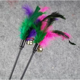 Thai.th ไม้ตกแมว ไม่ล่อแมว ของเล่นแมว รุ่น ขนนกหลายสี มีกระดิ่ง สินค้าพร้อมส่ง  BF-107 thumbnail 5