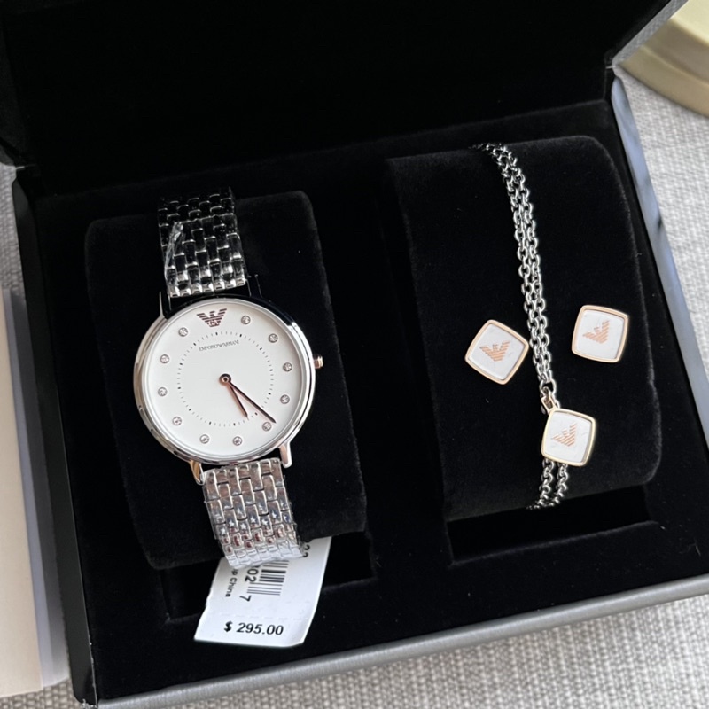 👑ผ่อน0%แท้100%👑 นาฬิกาข้อมือ กล่องสวย ARNAMI AR80023 Emporio Armani Women's Two-Hand Stainless Steel Watch Gift Set